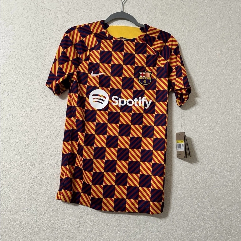 Nike FC Barcelona FCB 2022-23 KIDS Small Pre Match Soccer Jersey Kit DR4902-729